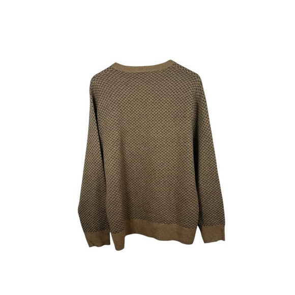 NWT J. Crew Men’s Rugged Merino Wool Bird’s Eye Sweater in Tan/Navy Size XL - Picture 10 of 13